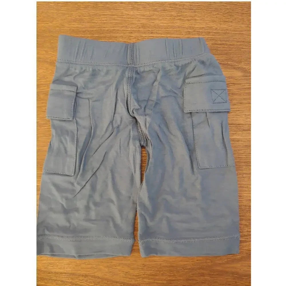 NEW Kickee Pants Blue Cargo Pants Infant baby Boys Size 0-3 months